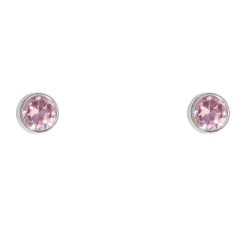 Schneider Basic Ohrstecker - Weißgold - Rosa Zirkon klein - ZS33