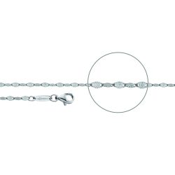 Der Kettenmacher Halskette - Plättchenkette Diamantiert Silber- PL-40S