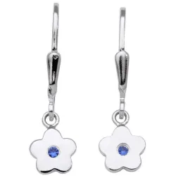 Schneider Basic Ohrringe - Silber - Blume hängend Blau - SK05