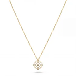 Palido Collier - Diamant Halskette 18K Gelbgold Filigran Rauten-Anhänger ? Palido
