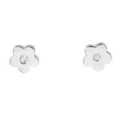 Schneider Basic Ohrstecker - Silber - Blume Weiß - SK10
