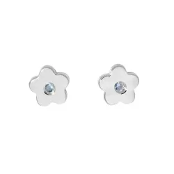 Schneider Basic Ohrstecker - Silber - Blume Blau - SK12