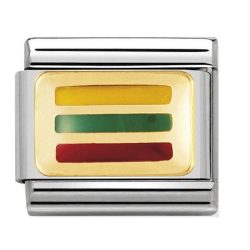 Nomination Classic - FLAGGE EUROPA Edelstahl, Email und 18K-Gold (LETTLAND)