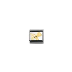 Nomination Classic - TIERE - LAND Edelstahl, Email und 18K-Gold (Hund)