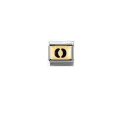 Nomination Classic - SCHWARZE BUCHSTABEN Edelstahl und 18K-Gold (O)