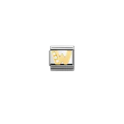 Nomination Classic - BUCHSTABEN Edelstahl, 18K-Gold und Cubic Zirc. (W)