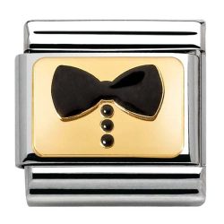 Nomination Classic - Emaille, Gold - Schwarze Schleife - 030280/34