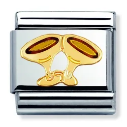 Nomination Classic - FUN Edelstahl, Email und 18K-Gold (Sektglas)