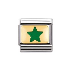 Nomination Classic - FUN Edelstahl, Email und 18K-Gold (Stern positiv GRUN) - 030209/05