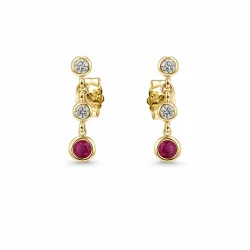 ELLA Juwelen Ohrringe - ELLA Juwelen Ohrstecker 585 Gelbgold Zirkonia Rubin - 190-29056-01