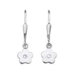 Schneider Basic Ohrringe - Silber - Blume hängend Weiß - SK06