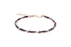 Momentoss Armband - Textil - Dunkelblau - Rose vergoldet - 20200926