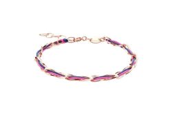 Momentoss Filo Armband - Textil - Pink Dunkelblau - Rose vergoldet - 20200936