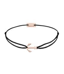 Momentoss Filo Armband - Textil - Schwarz - rosé vergoldet - Anker - 21200195