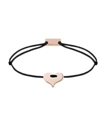 Momentoss Filo Armband - Textil - Schwarz - rosé vergoldet - Herz - 21200218