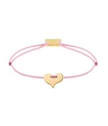 Momentoss Filo Armband - Textil - Dunkelrosa - vergoldet - Herz - 21201086