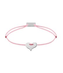 Momentoss Filo Armband - Textil - Dunkelrosa - rhodiniert - Herz - 21201015