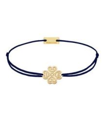 Momentoss Filo Armband - Textil - Dunkelblau - vergoldet - Kleeblatt - 21201975