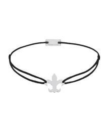 Momentoss Filo Armband - Textil - Schwarz - Lilie Silber rhodiniert - 21202673