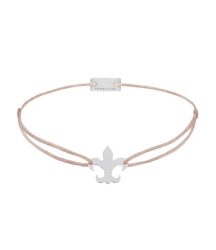 Momentoss Filo Armband - Textil - Beige - Lilie Silber rhodiniert - 21202678