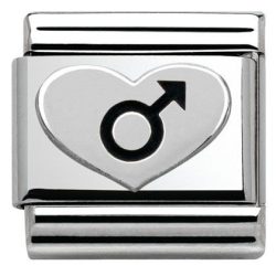 Nomination Classic - Composable Classic oxidiert - Herz Symbol Mann - 330101/07