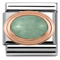 Nomination Anhänger - Composable Classic - 9k Rosegold, Edelstahl, Hartsteine - Gruener Aventurin - 430501/23