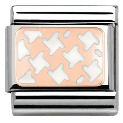 Nomination Anhänger - Composable Classic - 9k Rosegold, Emaille - Weiss - 430201/04