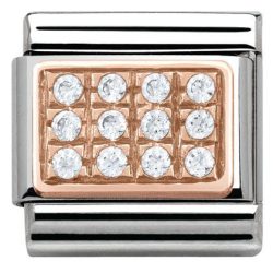 Nomination Anhänger - Composable Classic - 9k Rosegold, Zirkonia - Weiss - 430301/01