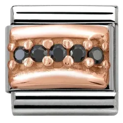 Nomination Anhänger - Composable Classic - 9k Rosegold, Zirkonia - Schwarz - 430304/10