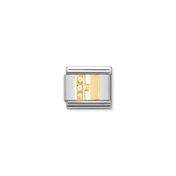 Nomination Classic - BUCHSTABEN Edelstahl, 18K-Gold und Cubic Zirc. (H)