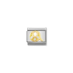 Nomination Classic - BUCHSTABEN Edelstahl, 18K-Gold und Cubic Zirc. (Q)