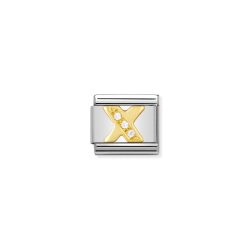 Nomination Classic - BUCHSTABEN Edelstahl, 18K-Gold und Cubic Zirc. (X)
