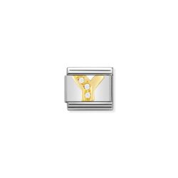 Nomination Classic - BUCHSTABEN Edelstahl, 18K-Gold und Cubic Zirc. (Y)