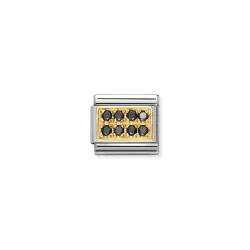 Nomination Classic - PAVE Edelstahl, 18K-Gold und Cubic Zirc. (SCHWARZ)