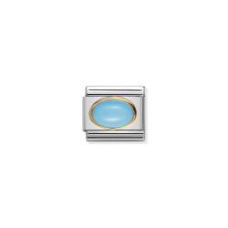 Nomination Classic - EDELSTEINE OVAL aus Edelstahl und 18K-Gold (TURKIS)