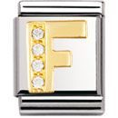 Nomination BIG - BUCHSTABEN Edelstahl, 18K-Gold und Cubic Zirc. (F)