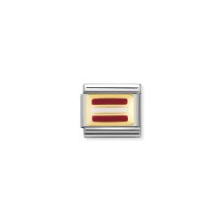 Nomination Classic - FLAGGE EUROPA Edelstahl, Email und 18K-Gold (OSTERREICH)