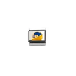 Nomination Classic - SPORTS Edelstahl, Email und 18K-Gold (Helm GELB/BLAU)