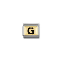 Nomination Classic - SCHWARZE BUCHSTABEN Edelstahl und 18K-Gold (G)