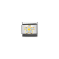 Nomination Classic - NATURE Edelstahl, Email und 18K-Gold (MIOSOTISHIMMELBLAU)
