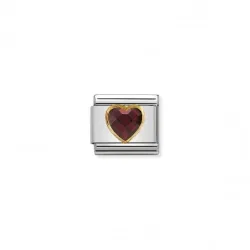 Nomination Classic - Composable Classic - Facett in Rot - Herz - 030610/005
