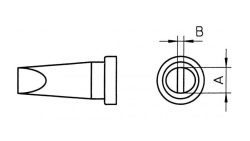 Weller Ersatzlötspitze LT C, meißelförmig, Spitze 3,2 mm breit