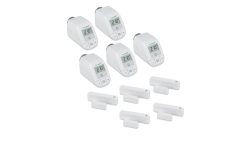 Homematic IP 5er-Set Smart Home Heizen - Heizkörperthermostat und Fenster- und Türkontakt