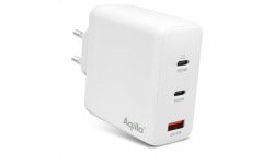 Aqiila W4 USB Ladegerät 120 W 1x USB-A, 2x USB-C® USB PD, Quick Charge 3.0, QC 4+ Weiß Innenbereich