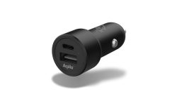 Aqiila CC2 Ladeadapter 32 W 1x USB-A, 1x USB-C® Quick Charge 3.0, USB PD Schwarz KFZ, LKW USB Power Delivery (USB-PD),