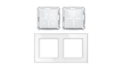 Homematic IP Smart Home Set Glastaster + Glas-Thermostat mit CO2-Sensor + Glasrahmen, weiß, 1x WGS, 1x WGTC, 1x GF2