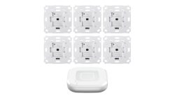 Homematic IP Smart Home Set Beschattung mit Access Point 2, 6 Rollladenaktoren für Markenschalter