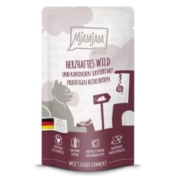 MjAMjAM Nassfutter Katze Adult, Quetschie, Wild und Kaninchen mit Heidelbeeren 12x125 g