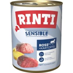 RINTI Sensible Nassfutter Hund, Adult, Dose, Ross und Hühnerleber 6x800 g