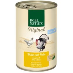 REAL NATURE Original Light Nassfutter für Hunde Huhn mit Pute 6x400 g
